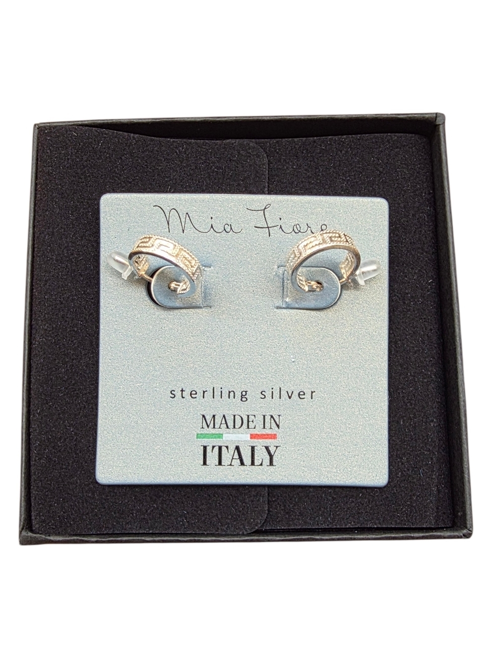 Mia Fiore Sterling Silver Spiral Earrings with Gold Accent